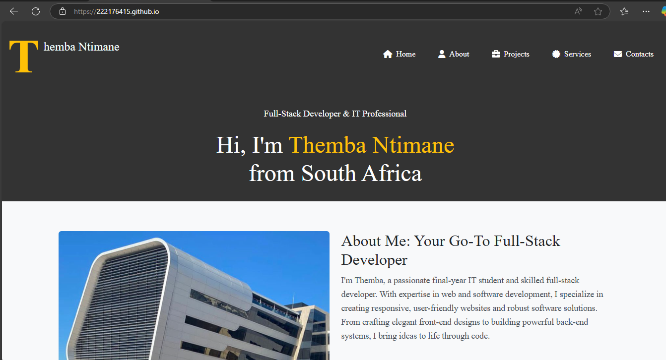 Portfolio Website Screenshot